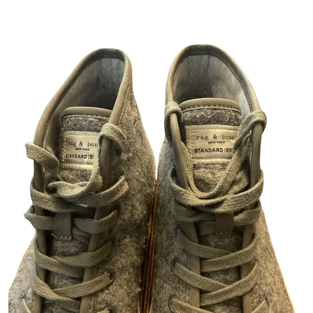 EUC RAG & BONE STANDARD ISSUE GRAY WOOL HIGH TOP GYM SHOES! Sz 13